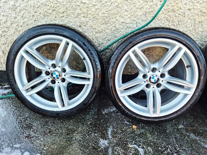 R19 5x120 BMW style 351M OEM staggered alloy wheels with tyres and tpms