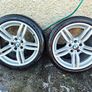 R19 5x120 BMW style 351M OEM staggered alloy wheels with tyres and tpms Image 2