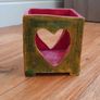 Handmade Ceramic Candle Holder - Heart Glow Design Image 8