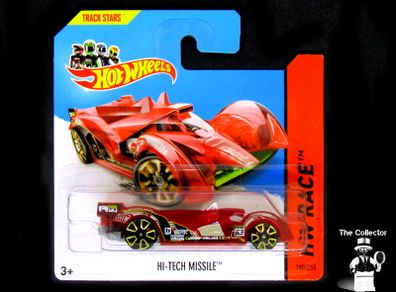 Hot Wheels Clear Red Hi-Tech Missile And Gold Hot Wheels 2014 Mattel Diecast HW Race 180/250 Brand New Factory Sealed