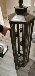 Antique wooden candle lantern