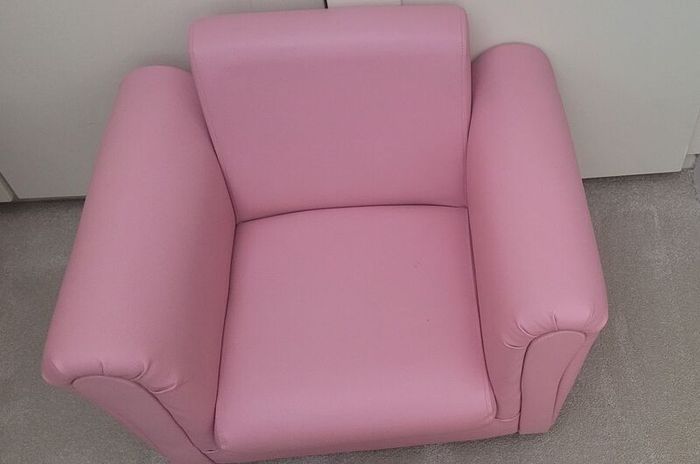 Toddler pink armchair and footstool