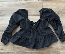 topshop black going out top