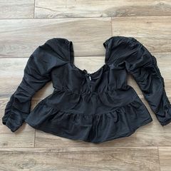 topshop black going out top
