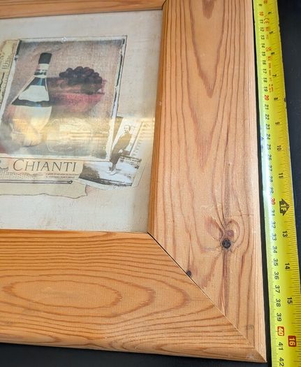 Pair Kitchen Prints Cappuccino Chianti Framed Coffee Wine Wall Art