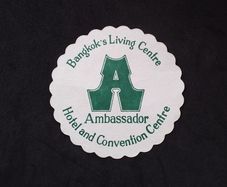 Ambassador Hotel , Bangkok's Living Centre - Vintage Beer Mat/Coaster