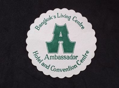 Ambassador Hotel , Bangkok's Living Centre - Vintage Beer Mat/Coaster