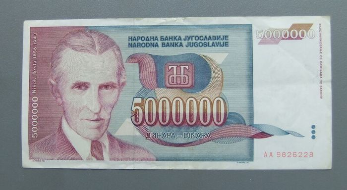 Yugoslavia 5000000 Dinara