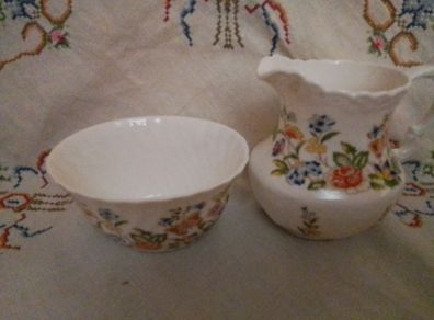 Aynsley Cottage Garden Sugar & Milk Jug