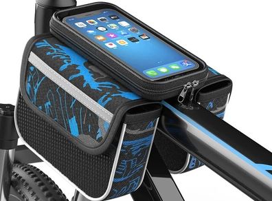 Bicycle Pannier Top Front Tube Frame Bag Waterproof MTB Road Bike Storage 6.0 Inches Phone Case Cycling Bag Touch Screen