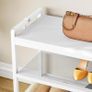 Coat and Shoe Rack, Coat Stand with 3-Tier Shoe Rack, White Hall Tree with 15 Coat Hooks, 3-Tier Shoe Storage Rack, Shoe Bench for Hallway and Entrance, White Image 5