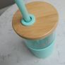 TRONCO Glass Tumbler with Bamboo lid Silicone Sleeve and Straw Image 7