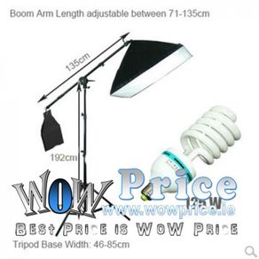 Softbox Set 50 x 70 SoftBox 125W Bulb Boom Arm