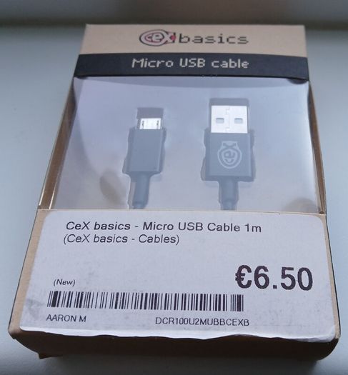 Micro USB cable, new