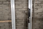 PVC door anthracite grey on white