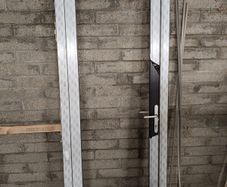 PVC door anthracite grey on white