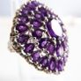 Huge amethyst multistone ring, sterling silver, size N Image 4