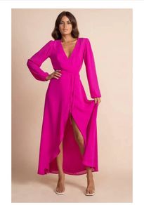 Dancing Leopard Magenta Wrap Dress