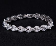 Crystal Bridal Wedding Silver Bracelet