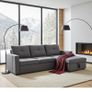 Grey velvet Corner Sofa Bed with Storage & Pull-Out Base Image 8