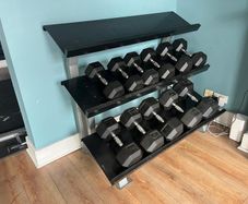 3 Tier Dumbbell Rack w/ 42.5 (single) -- 30kg 25kg 20kg 15kg 12.5 kg (pairs)