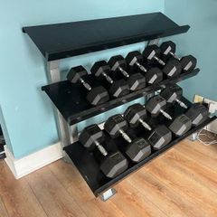 3 Tier Dumbbell Rack w/ 42.5 (single) -- 30kg 25kg 20kg 15kg 12.5 kg (pairs)