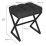 Square Ottoman Bench with Shaped Metal Legs Small Side Table Makeup Dressing Seat for Living Room Bedroom Entryway, Hallways 40 30 46CM Black Image 3