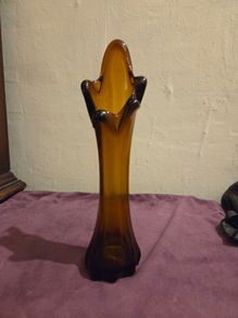 Mid Century 5 Finger Swung Glass Vase