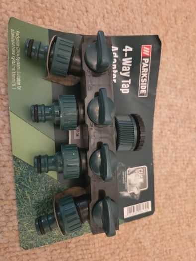 Parkside 4-Way Garden Tap Adaptor Hose Splitter