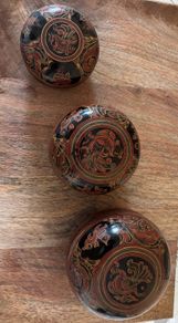 vintage Burmese (Myanmar) nesting lacquerware trinket boxes