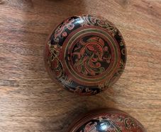 vintage Burmese (Myanmar) nesting lacquerware trinket boxes