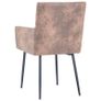 Dining Chairs with Armrests 2 pcs Brown Faux Suede Leather Image 9
