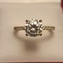 Yellow Gold Plated 2 carat Moissanite Solitaire with Accents Image 3