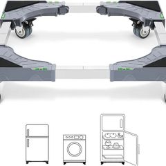 Adjustable Appliance Dolly Cart with 4 Locking Wheels, Small Furniture Mover Mobile Base Adjustable form 16 to 24-3/8 for Washing Machine, Dryer, Refrigerator, Max Weight 400 LBS