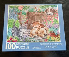 Puppies & kittens Play date 100 Piece Jigsaw Puzzle EUC