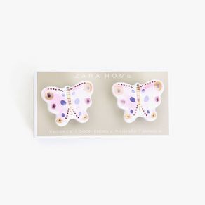 Zara Home Butterfly Pink Door Knob New SET OF 2