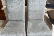 2 x Matching Grey Fabric Kitchen Dining Chairs - Can Deliver