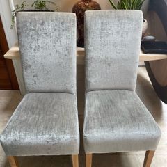 2 x Matching Grey Fabric Kitchen Dining Chairs - Can Deliver