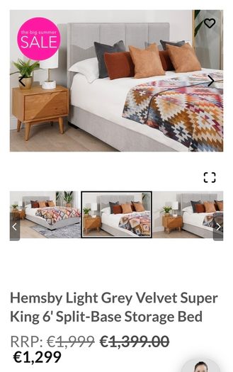 Super King Ottoman bed frame and Mattress