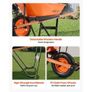 Load & 330 lbs Capacity, One Wheel Garden Dump Cart, Garden Wagon with Metal Handle & 16" Wide Track Wheels, Easy Loading Utility Yard Cart & Wagons for Lawn Farm Image 5