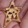 A gold star-shaped brooch. Image 9