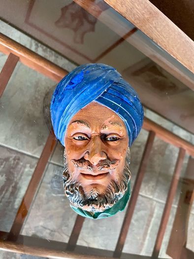 Bossons Head SIKH Chalkware Wall Hanging Vintage 1966 Made In England