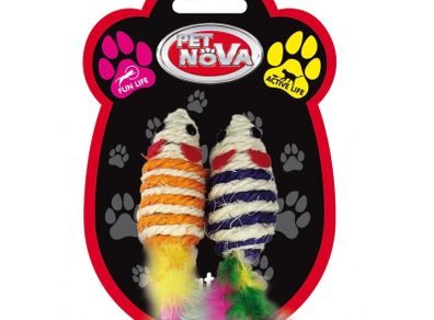 Pet Nova Cat Mice Set Toy 2pc 7cm