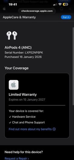 Apple AirPods ANC Gen4
