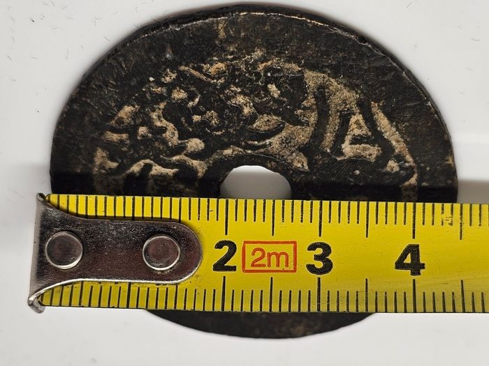 China Qing Dynasty Broze Charm Coin Medal Chang Ming Fu Gui  Good Fortune Amulet