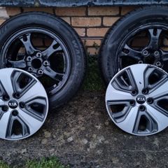 KIA 2x rims+caps with new tyres