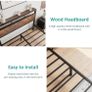Double Bed Frame with Wooden Storage Shelf Headboard Image 4