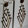 Gold Chevron Geo Hollow Out Earrings Image 2