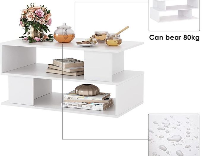 BRAND NEW 2 Tier Side/Coffee Table Rectangular Open Storage Shelf Living Room 90x50x45cm