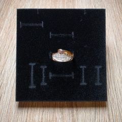 14K Solid Gold Ring, 585 Hallmarked, Cubic Zirconia, Size O, 3.46g